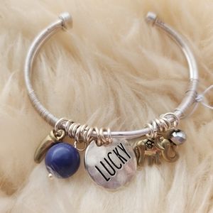 Crux Lucky Charm Bracelet Good Luck Bangle Elephant Horn Gemstone Bead Silver